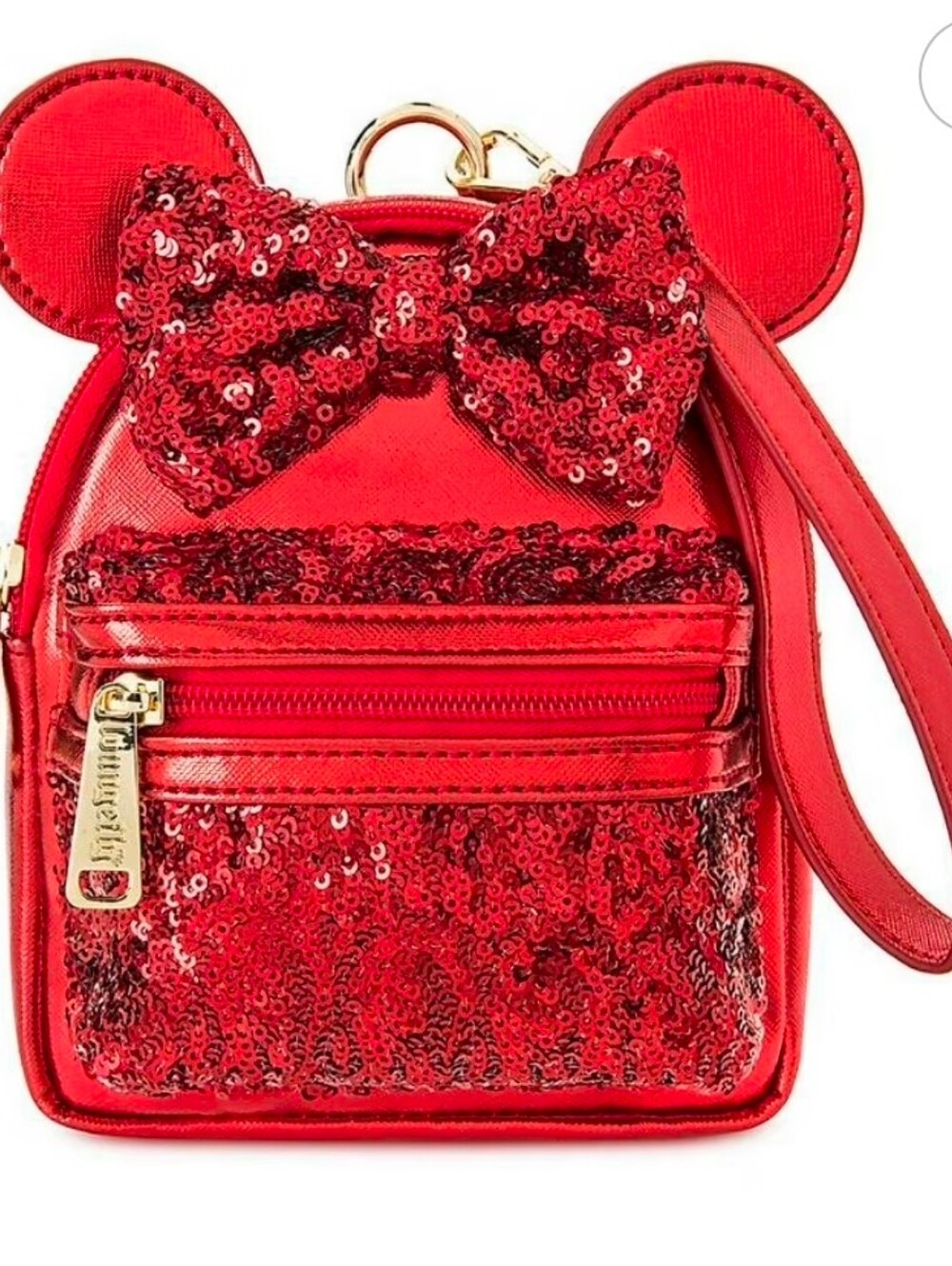 Disney Parks Minnie Mouse Red Sequined Mini Backpack Wristlet